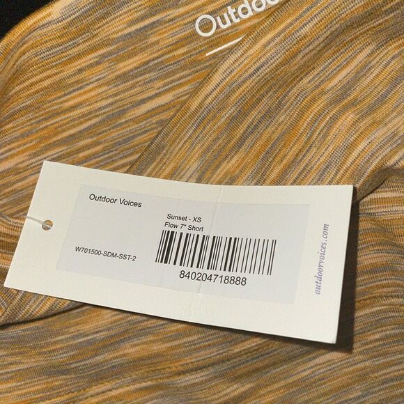 NWT Outdoor voices yellow orange gym 7 inch exercise workout sculpting shorts XS - Picture 4 of 6